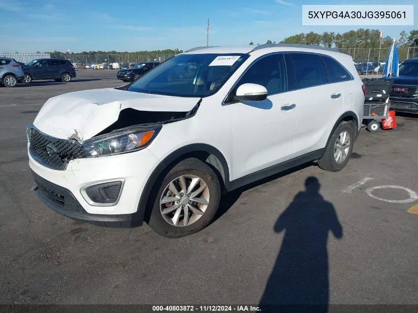 2018 Kia Sorento 2.4L Lx VIN: 5XYPG4A30JG395061 Lot: 40803872