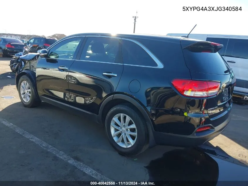 2018 Kia Sorento 2.4L L VIN: 5XYPG4A3XJG340584 Lot: 40842558