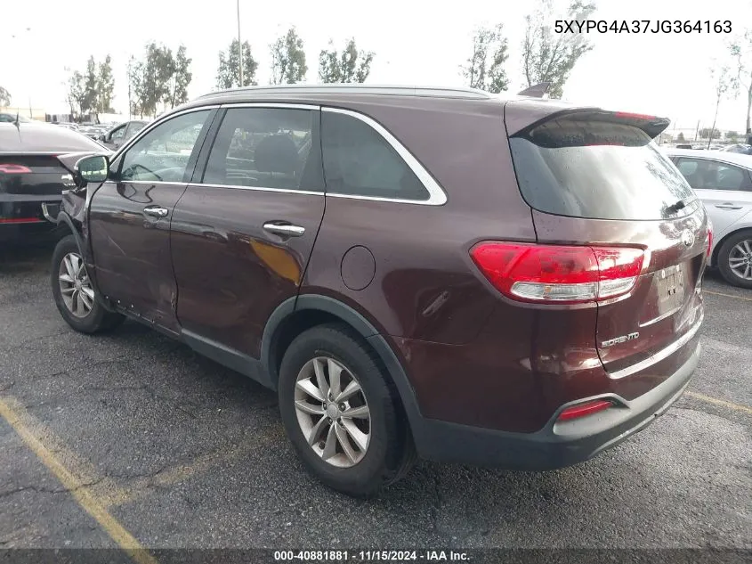 2018 Kia Sorento 2.4L Lx VIN: 5XYPG4A37JG364163 Lot: 40881881