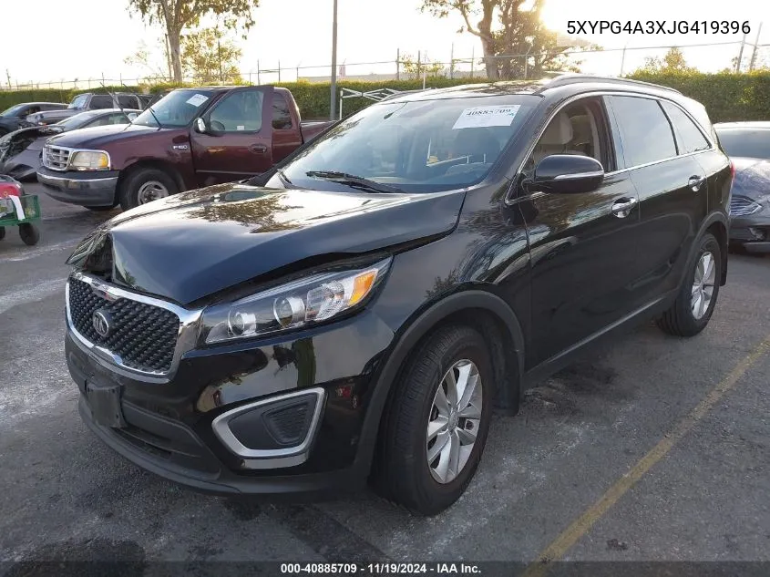 2018 Kia Sorento 2.4L Lx VIN: 5XYPG4A3XJG419396 Lot: 40885709