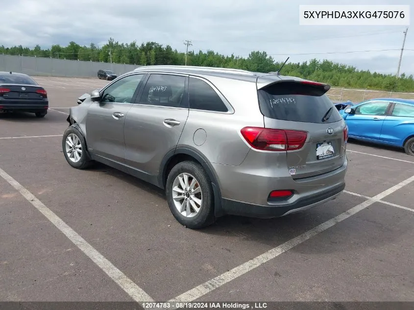 5XYPHDA3XKG475076 2019 Kia Sorento