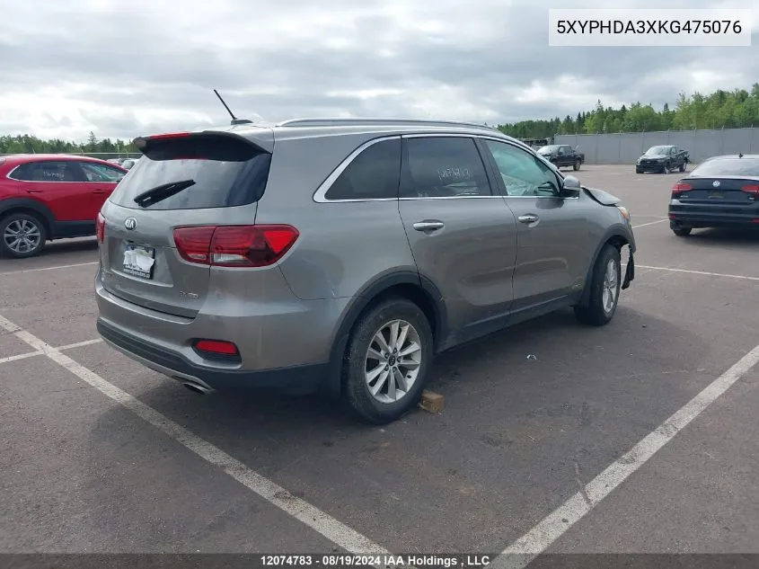 5XYPHDA3XKG475076 2019 Kia Sorento