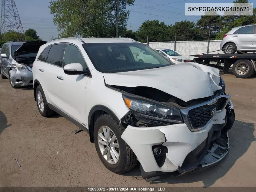 2019 Kia Sorento VIN: 5XYPGDA59KG485621 Lot: 12090372