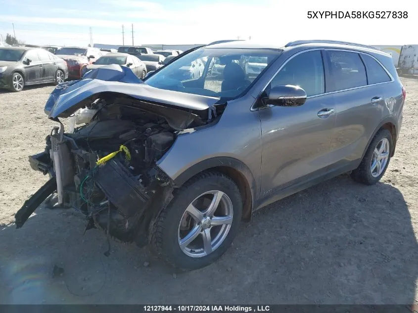 5XYPHDA58KG527838 2019 Kia Sorento