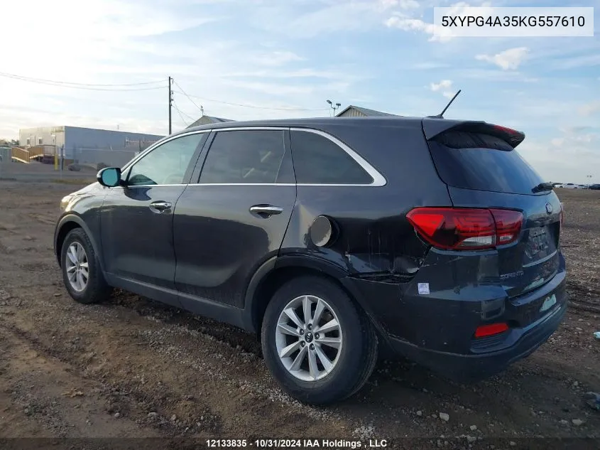 2019 Kia Sorento VIN: 5XYPG4A35KG557610 Lot: 12133835