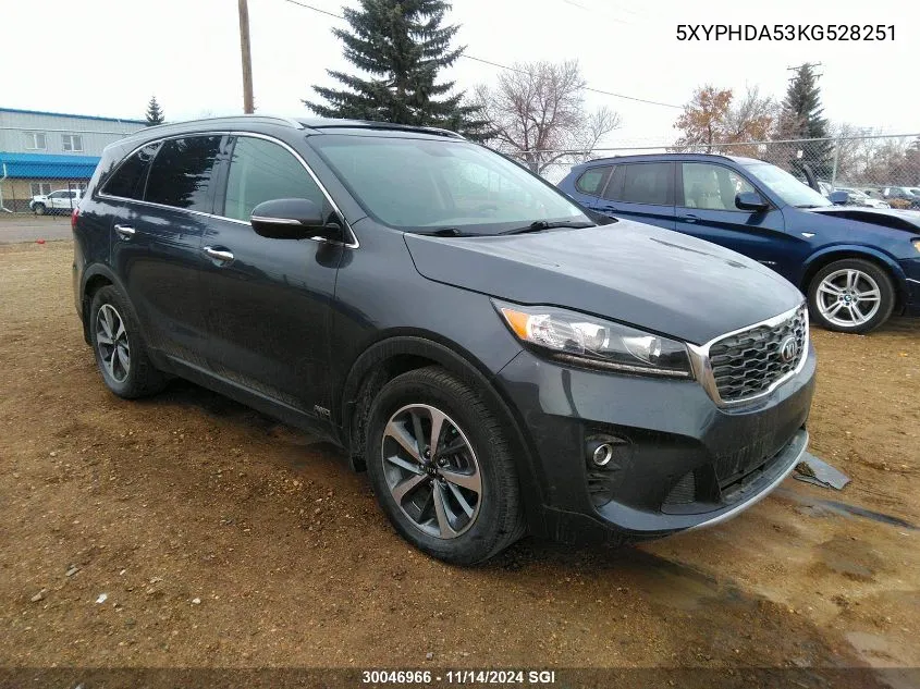 2019 Kia Sorento Ex/Ex Sport VIN: 5XYPHDA53KG528251 Lot: 30046966