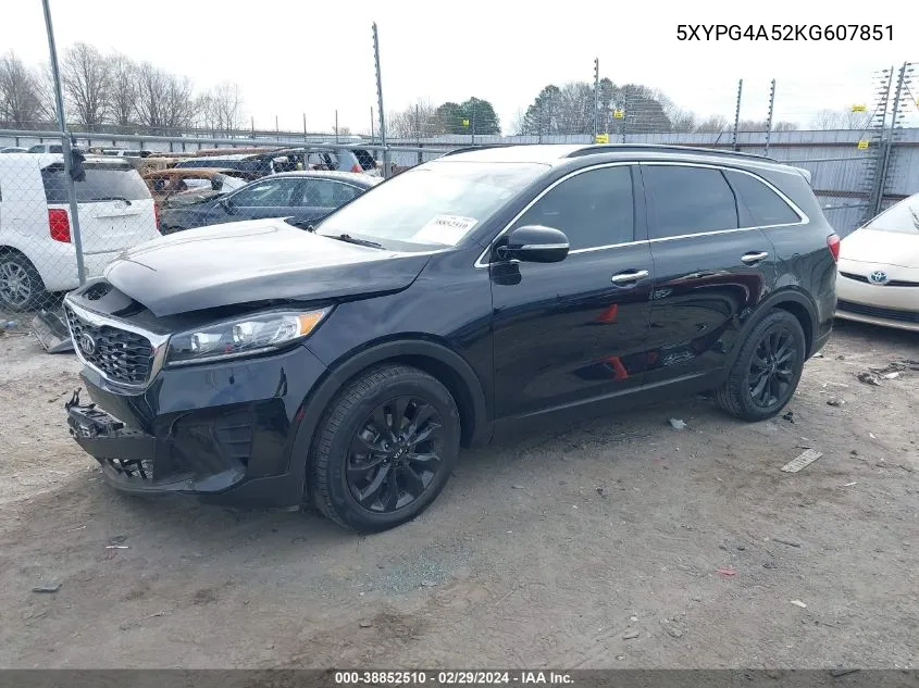 2019 Kia Sorento 3.3L S VIN: 5XYPG4A52KG607851 Lot: 38852510