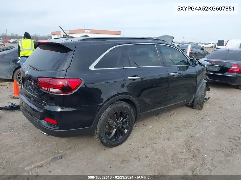 2019 Kia Sorento 3.3L S VIN: 5XYPG4A52KG607851 Lot: 38852510