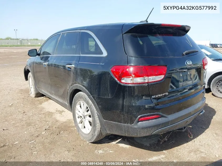 5XYPG4A32KG577992 2019 Kia Sorento 2.4L L