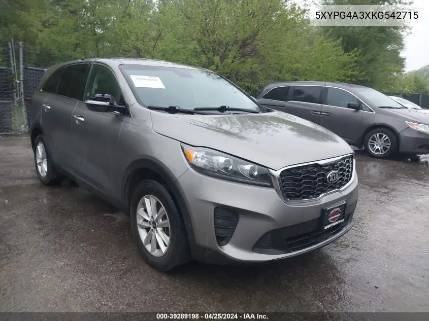 5XYPG4A3XKG542715 2019 Kia Sorento 2.4L Lx