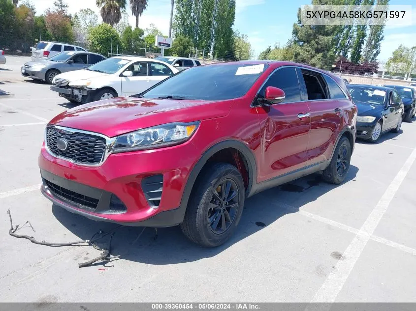 5XYPG4A58KG571597 2019 Kia Sorento 3.3L Lx