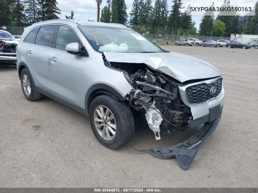 5XYPG4A36KG590163 2019 Kia Sorento 2.4L Lx