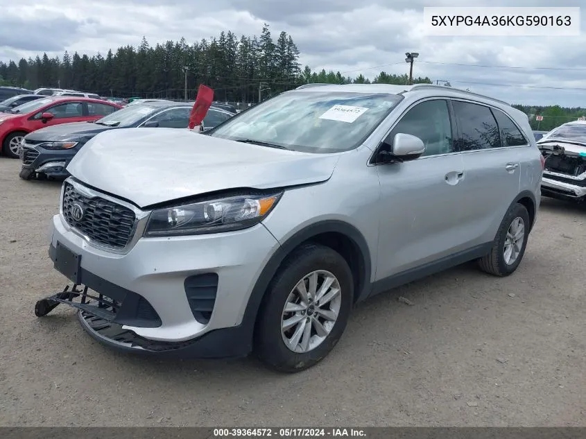 5XYPG4A36KG590163 2019 Kia Sorento 2.4L Lx