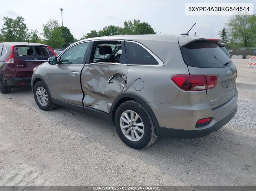 2019 Kia Sorento 2.4L L VIN: 5XYPG4A38KG544544 Lot: 39497825