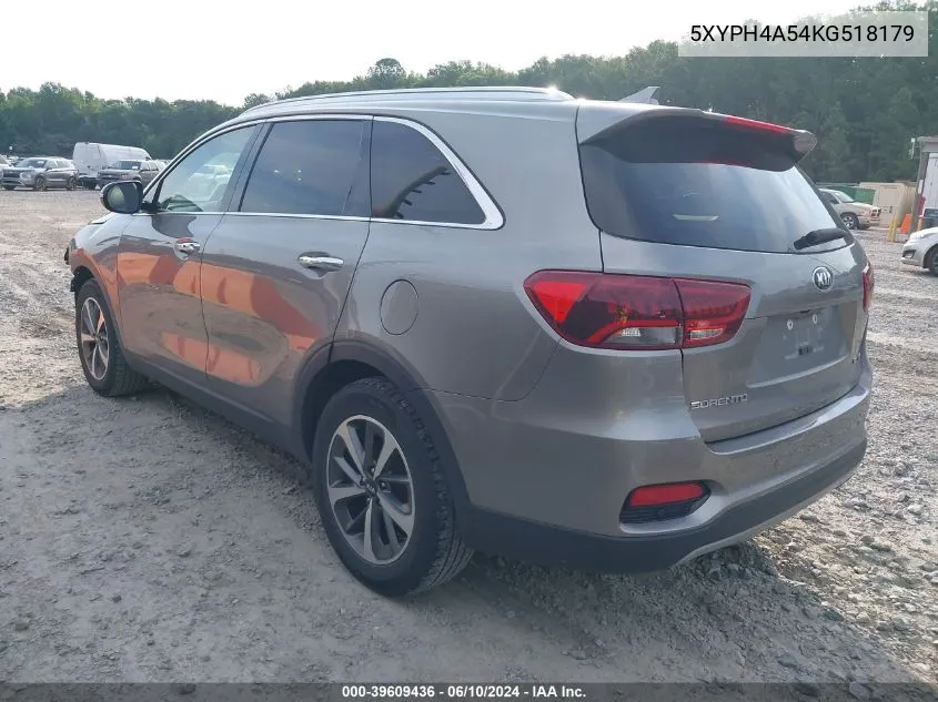 2019 Kia Sorento 3.3L Ex VIN: 5XYPH4A54KG518179 Lot: 39609436