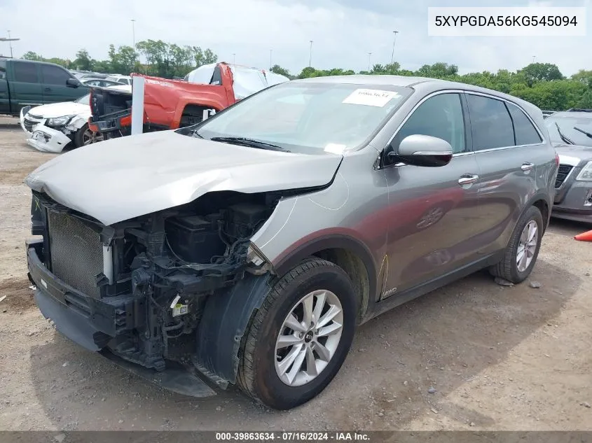 2019 Kia Sorento 3.3L Lx VIN: 5XYPGDA56KG545094 Lot: 39863634