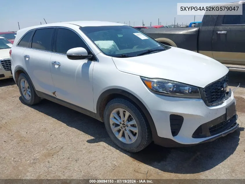 2019 Kia Sorento 3.3L Lx VIN: 5XYPG4A52KG579047 Lot: 39894153