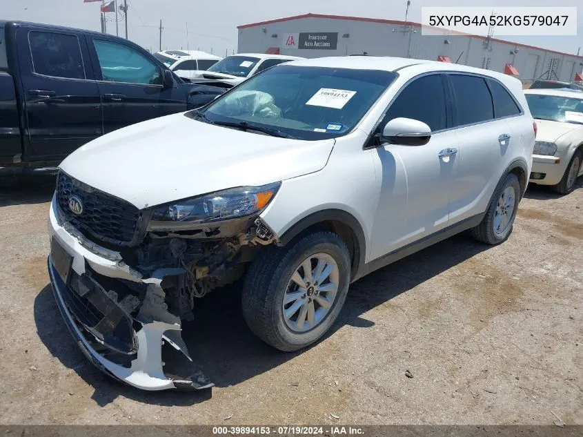 2019 Kia Sorento 3.3L Lx VIN: 5XYPG4A52KG579047 Lot: 39894153