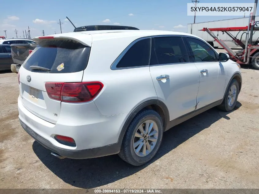 2019 Kia Sorento 3.3L Lx VIN: 5XYPG4A52KG579047 Lot: 39894153