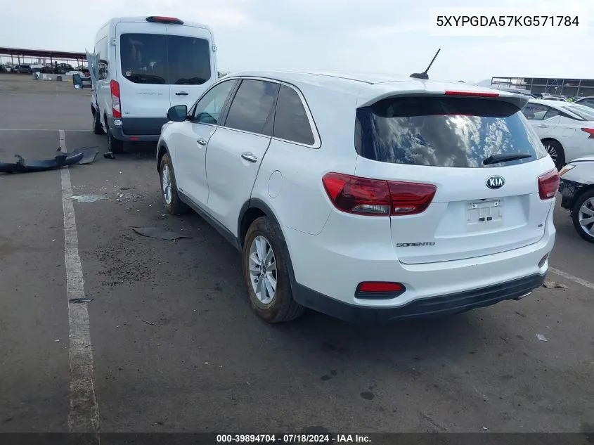 5XYPGDA57KG571784 2019 Kia Sorento 3.3L Lx