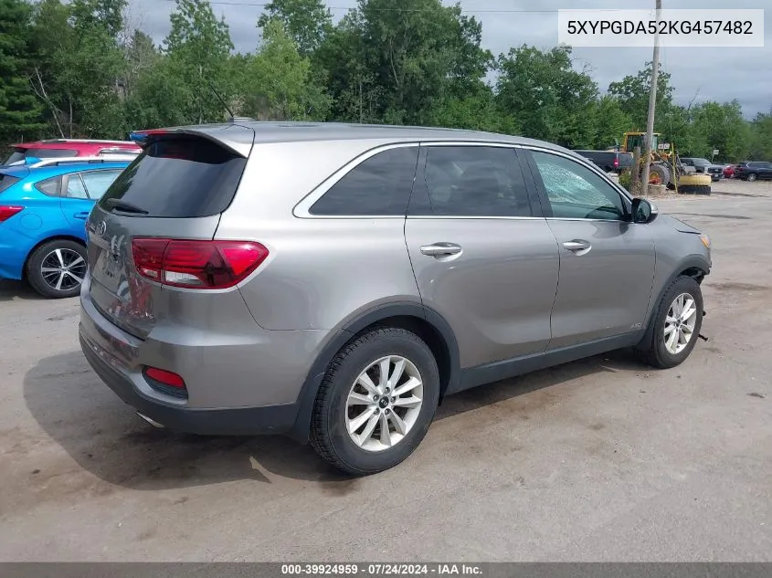 5XYPGDA52KG457482 2019 Kia Sorento 3.3L Lx