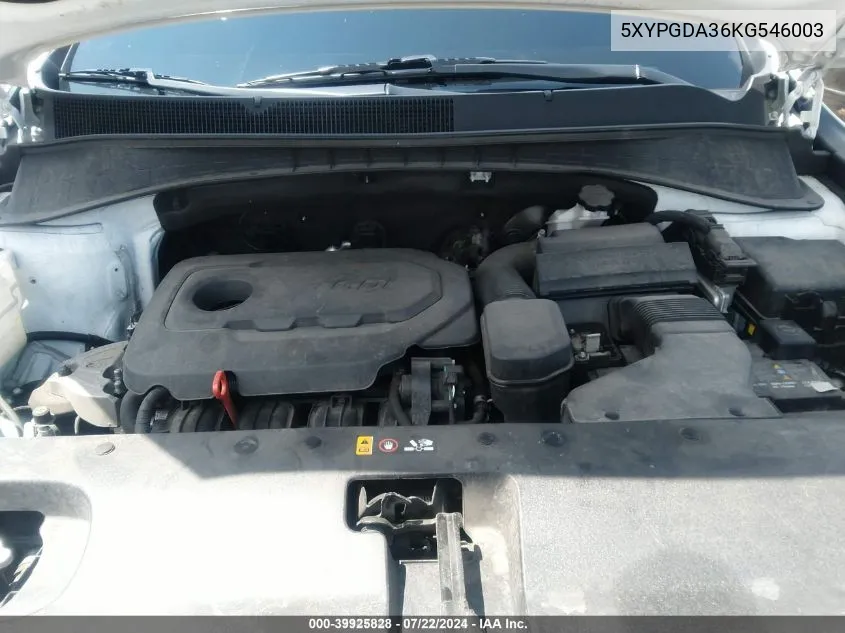 5XYPGDA36KG546003 2019 Kia Sorento 2.4L Lx