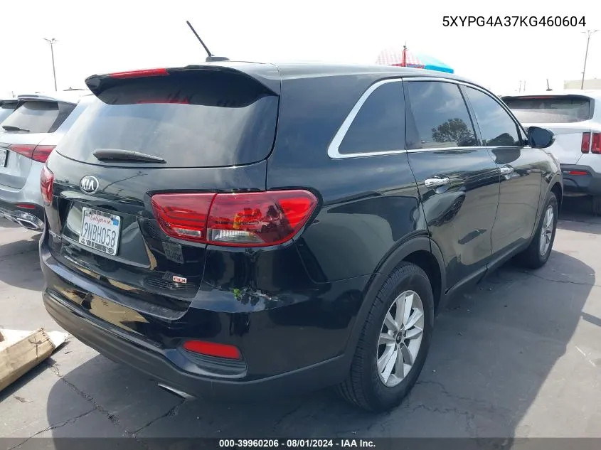 2019 Kia Sorento L/Lx VIN: 5XYPG4A37KG460604 Lot: 39960206