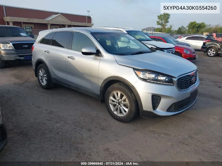 5XYPG4A30KG554260 2019 Kia Sorento 2.4L Lx