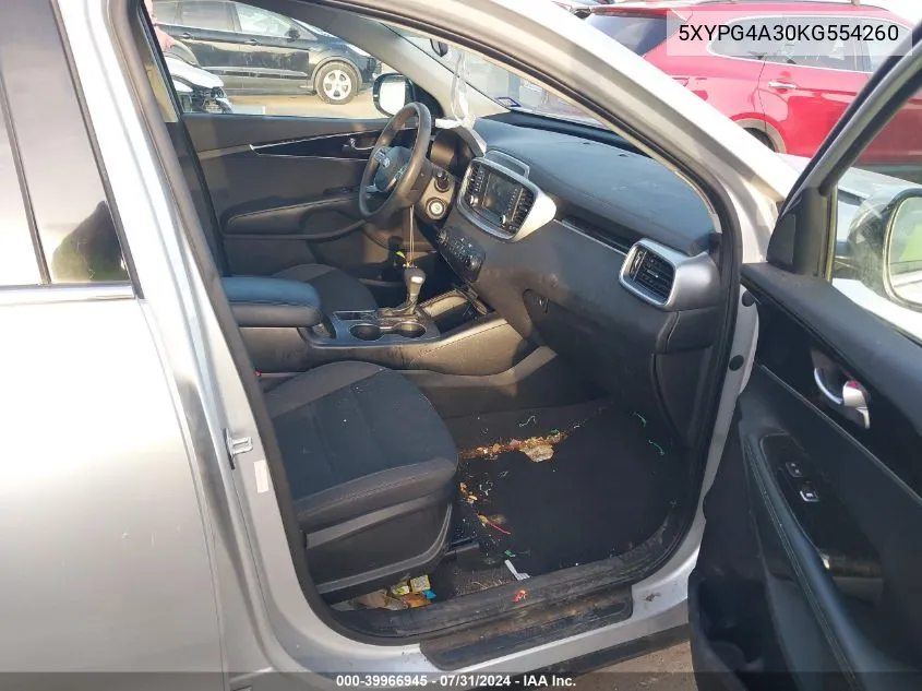 5XYPG4A30KG554260 2019 Kia Sorento 2.4L Lx