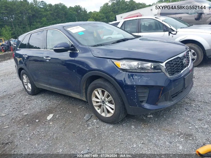 2019 Kia Sorento 3.3L Lx VIN: 5XYPG4A58KG552144 Lot: 39977489