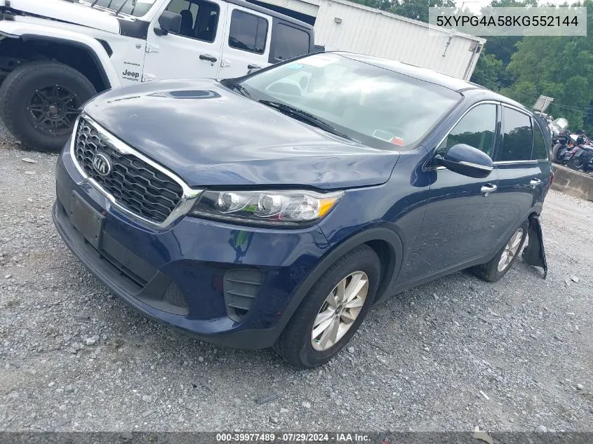 2019 Kia Sorento 3.3L Lx VIN: 5XYPG4A58KG552144 Lot: 39977489