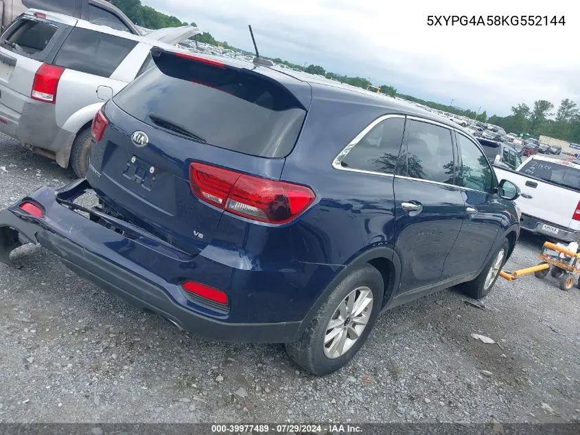 5XYPG4A58KG552144 2019 Kia Sorento 3.3L Lx