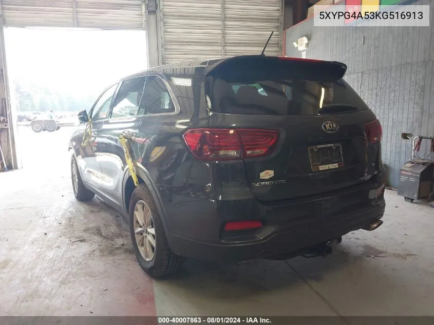 5XYPG4A53KG516913 2019 Kia Sorento 3.3L Lx