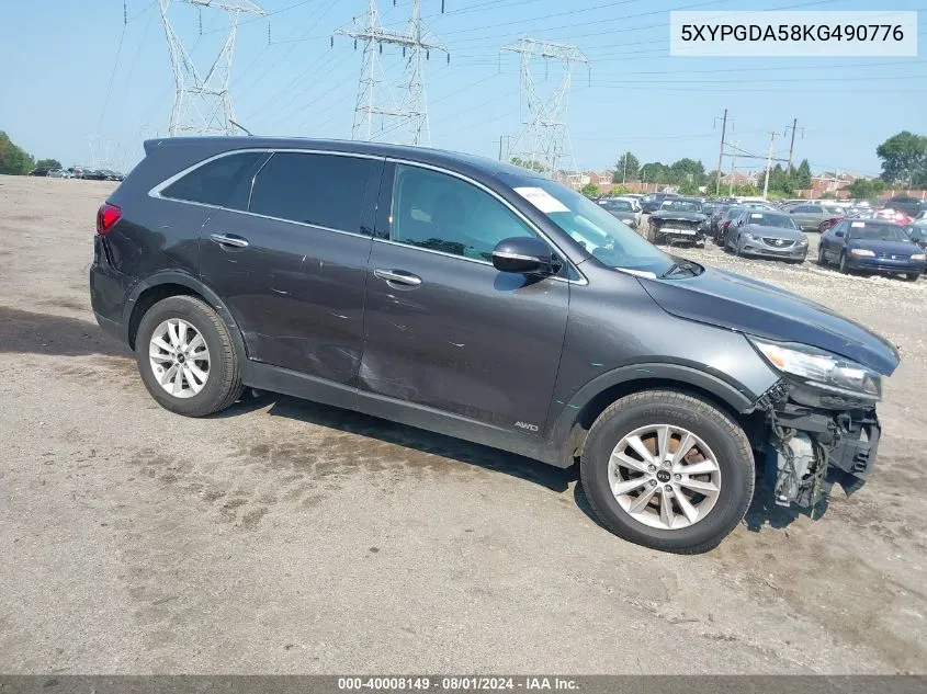 5XYPGDA58KG490776 2019 Kia Sorento 3.3L Lx