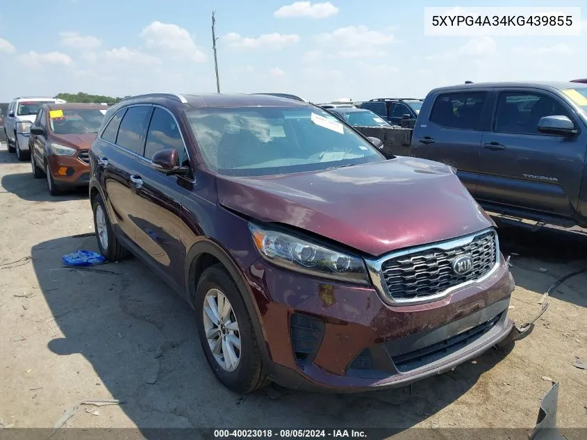 5XYPG4A34KG439855 2019 Kia Sorento 2.4L Lx