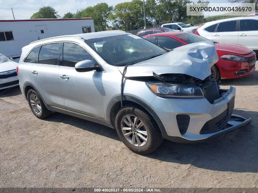 2019 Kia Sorento 2.4L Lx VIN: 5XYPGDA30KG436970 Lot: 40025537