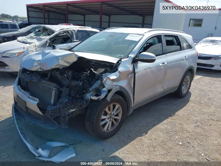 5XYPGDA30KG436970 2019 Kia Sorento 2.4L Lx