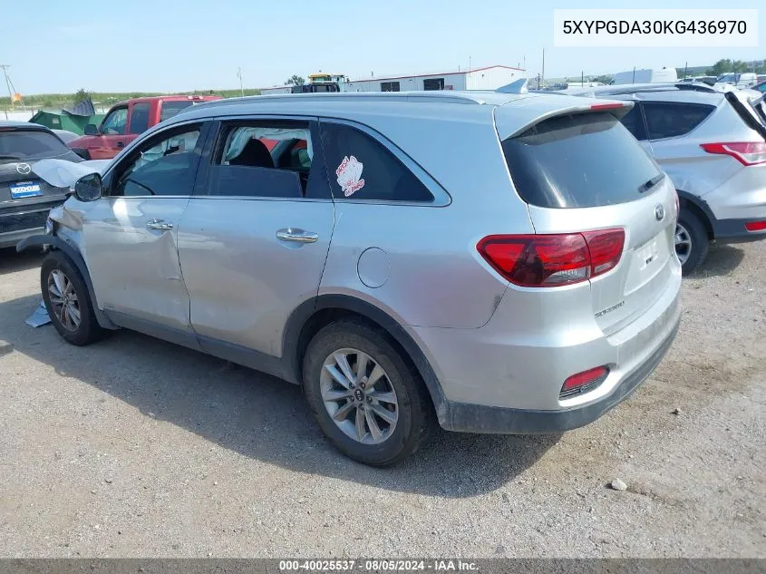 5XYPGDA30KG436970 2019 Kia Sorento 2.4L Lx