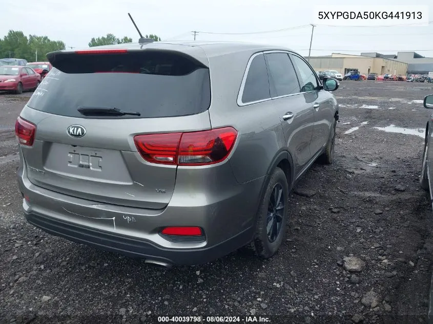 2019 Kia Sorento 3.3L Lx VIN: 5XYPGDA50KG441913 Lot: 40039798