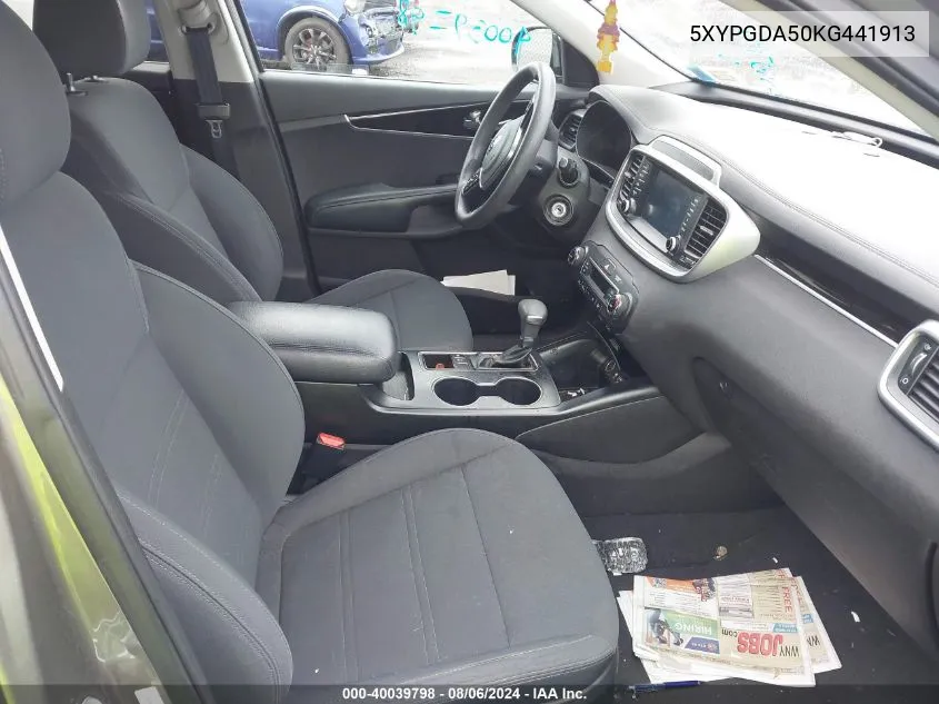 5XYPGDA50KG441913 2019 Kia Sorento 3.3L Lx