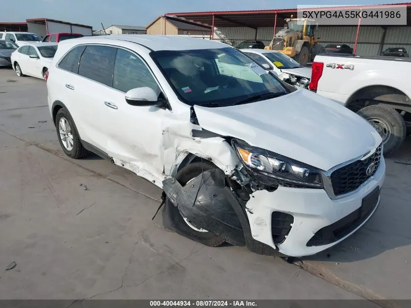 2019 Kia Sorento 3.3L Lx VIN: 5XYPG4A55KG441986 Lot: 40044934