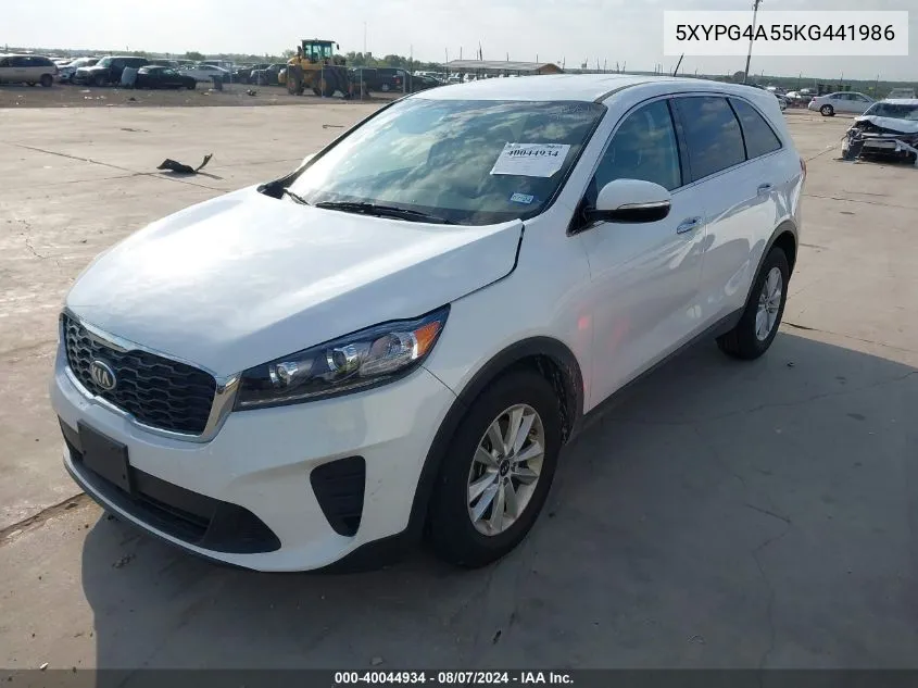 5XYPG4A55KG441986 2019 Kia Sorento 3.3L Lx