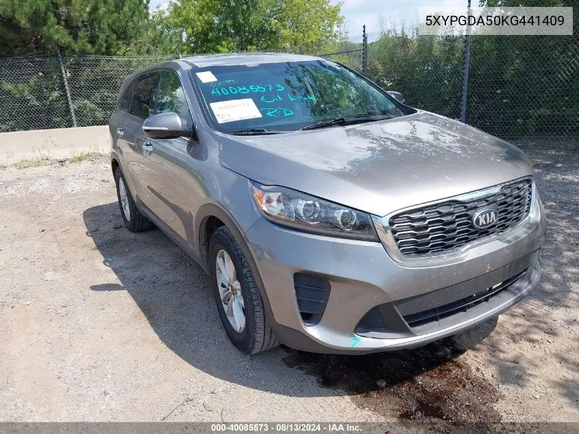 2019 Kia Sorento 3.3L Lx VIN: 5XYPGDA50KG441409 Lot: 40085573