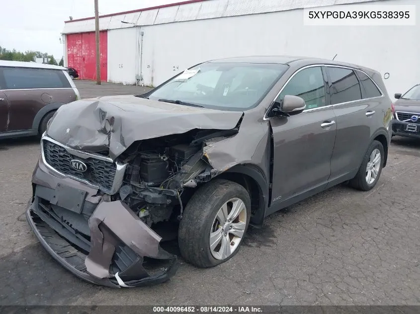 5XYPGDA39KG538395 2019 Kia Sorento 2.4L Lx