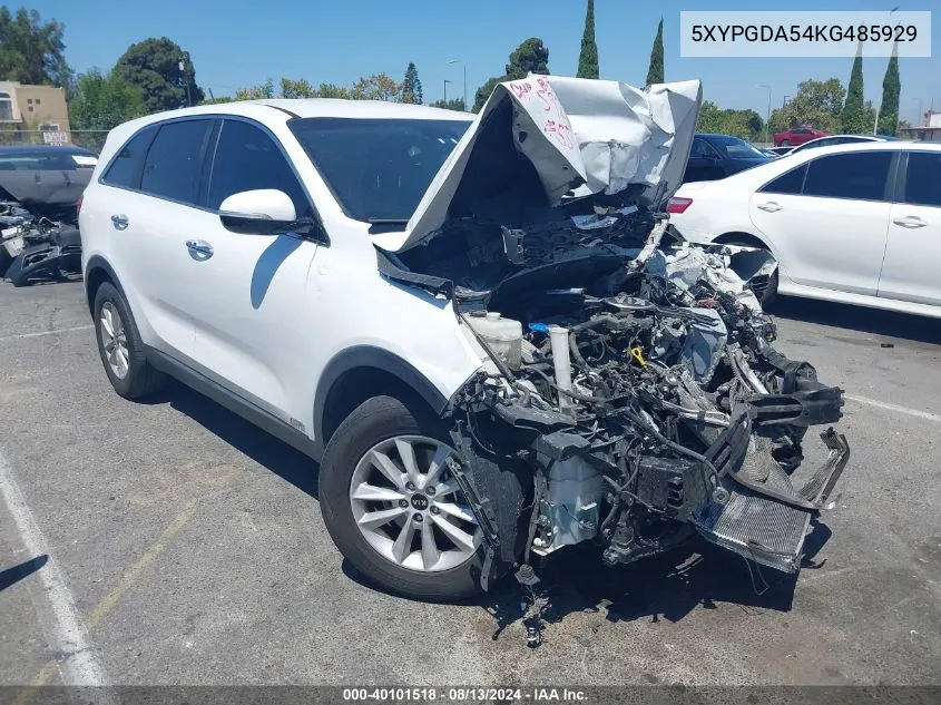 2019 Kia Sorento 3.3L Lx VIN: 5XYPGDA54KG485929 Lot: 40101518