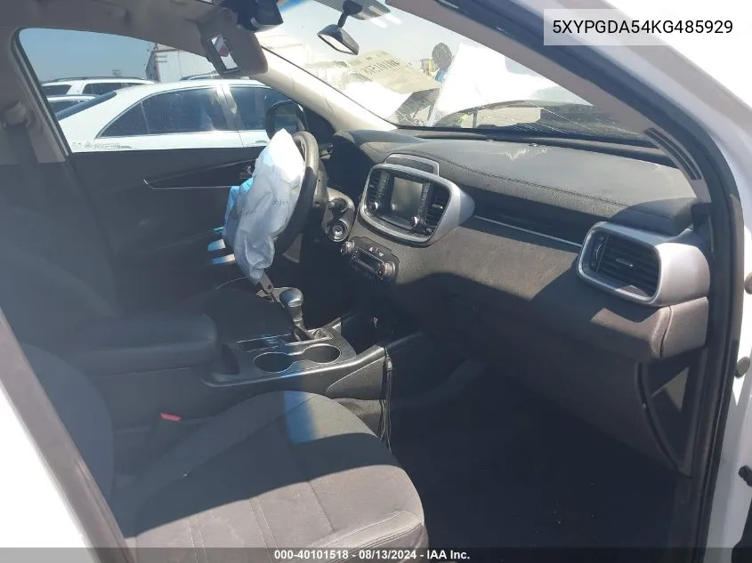 5XYPGDA54KG485929 2019 Kia Sorento 3.3L Lx