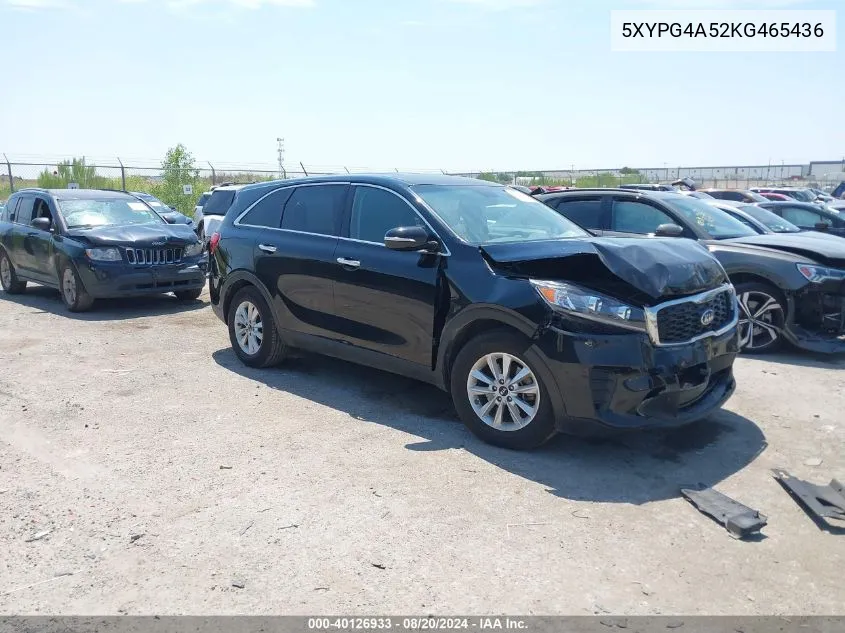 5XYPG4A52KG465436 2019 Kia Sorento Lx/S