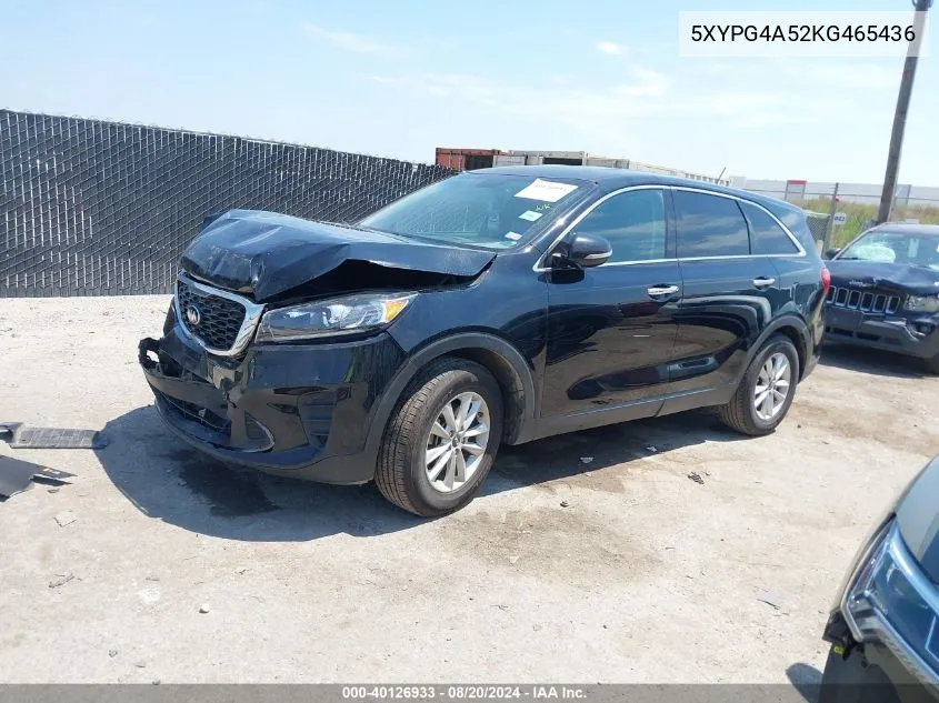 5XYPG4A52KG465436 2019 Kia Sorento Lx/S