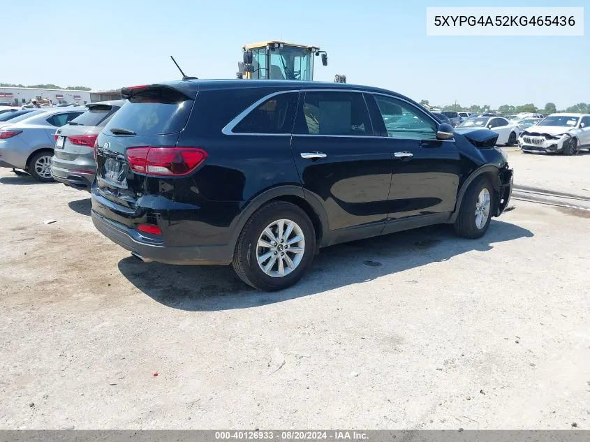 2019 Kia Sorento Lx/S VIN: 5XYPG4A52KG465436 Lot: 40126933