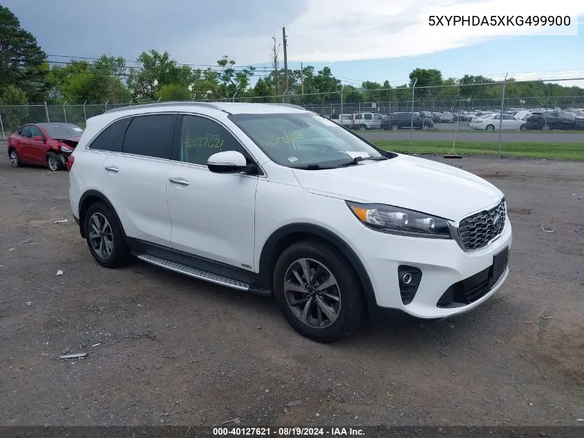 2019 Kia Sorento 3.3L Ex VIN: 5XYPHDA5XKG499900 Lot: 40127621